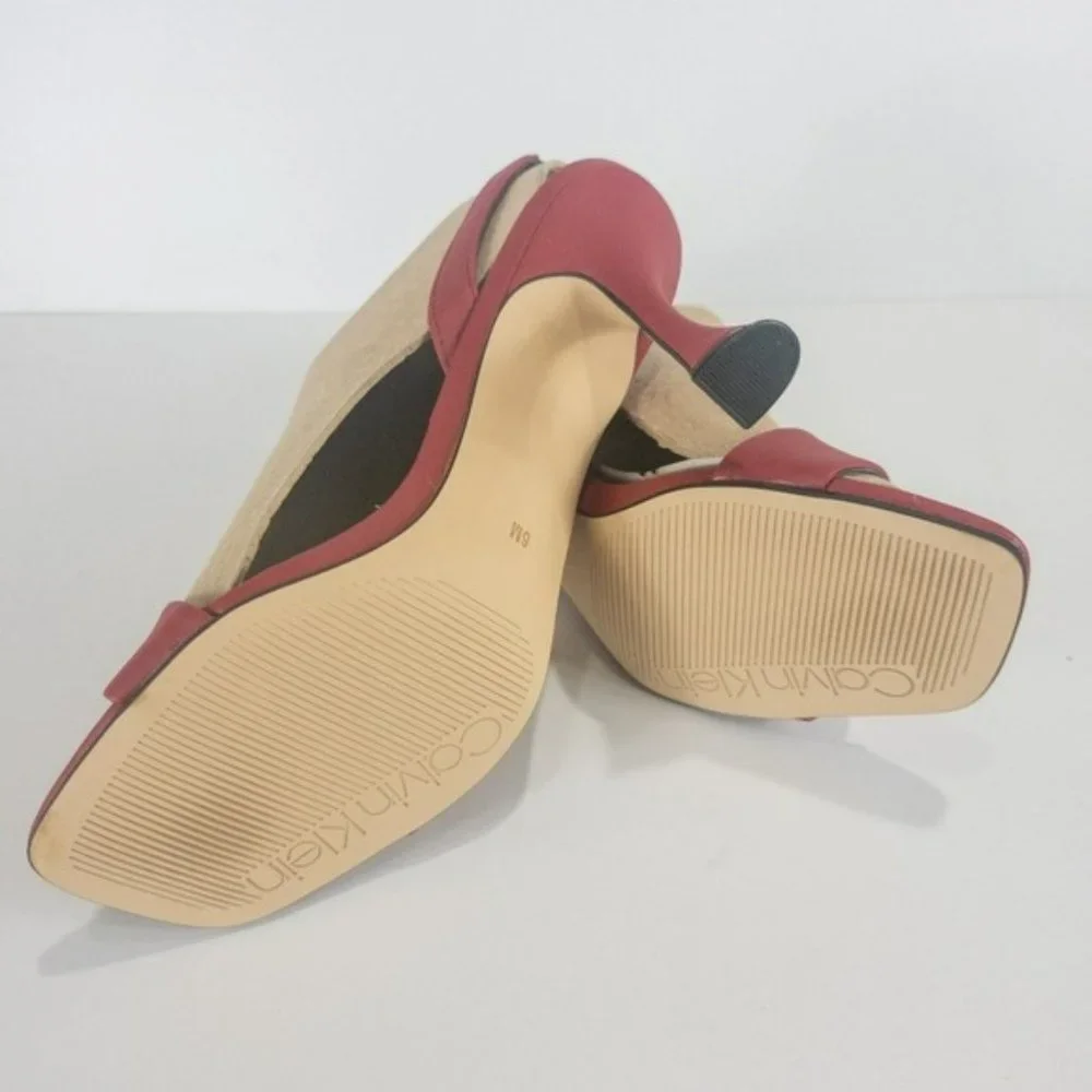 Calvin Klein Byron's Heel Sandals Red -6 - Picture 4 of 4